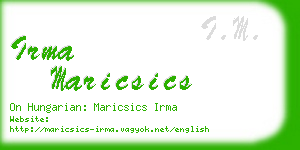 irma maricsics business card